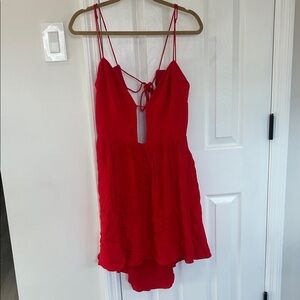 MAJORELLE Vibrant Red Backless Dress